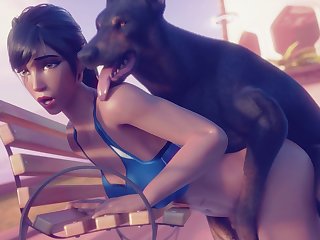 Pharah X Dog (rekin)[dog Wolf]3D Bestiality